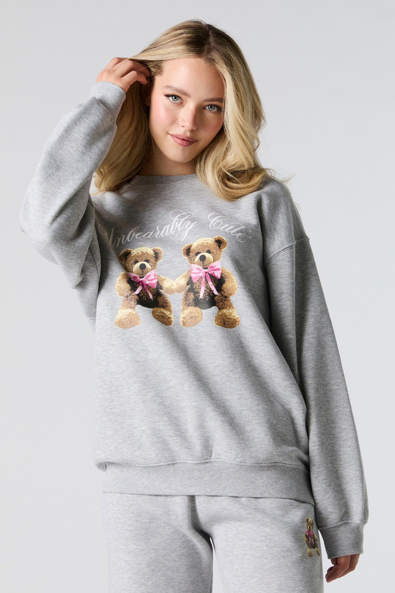 Oversized Graphic Fleece Sweatshirt Female Product Image