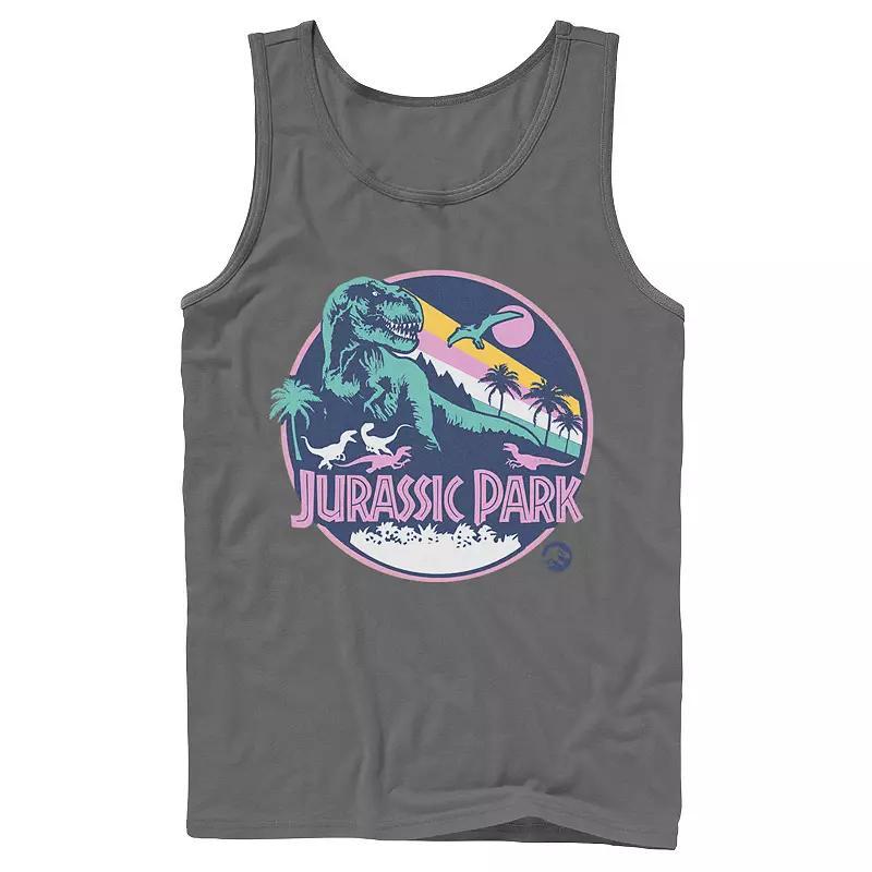 Men's Jurassic Park Retro Rex Scene Tank Top, Size: Large, Athletic Grey Product Image