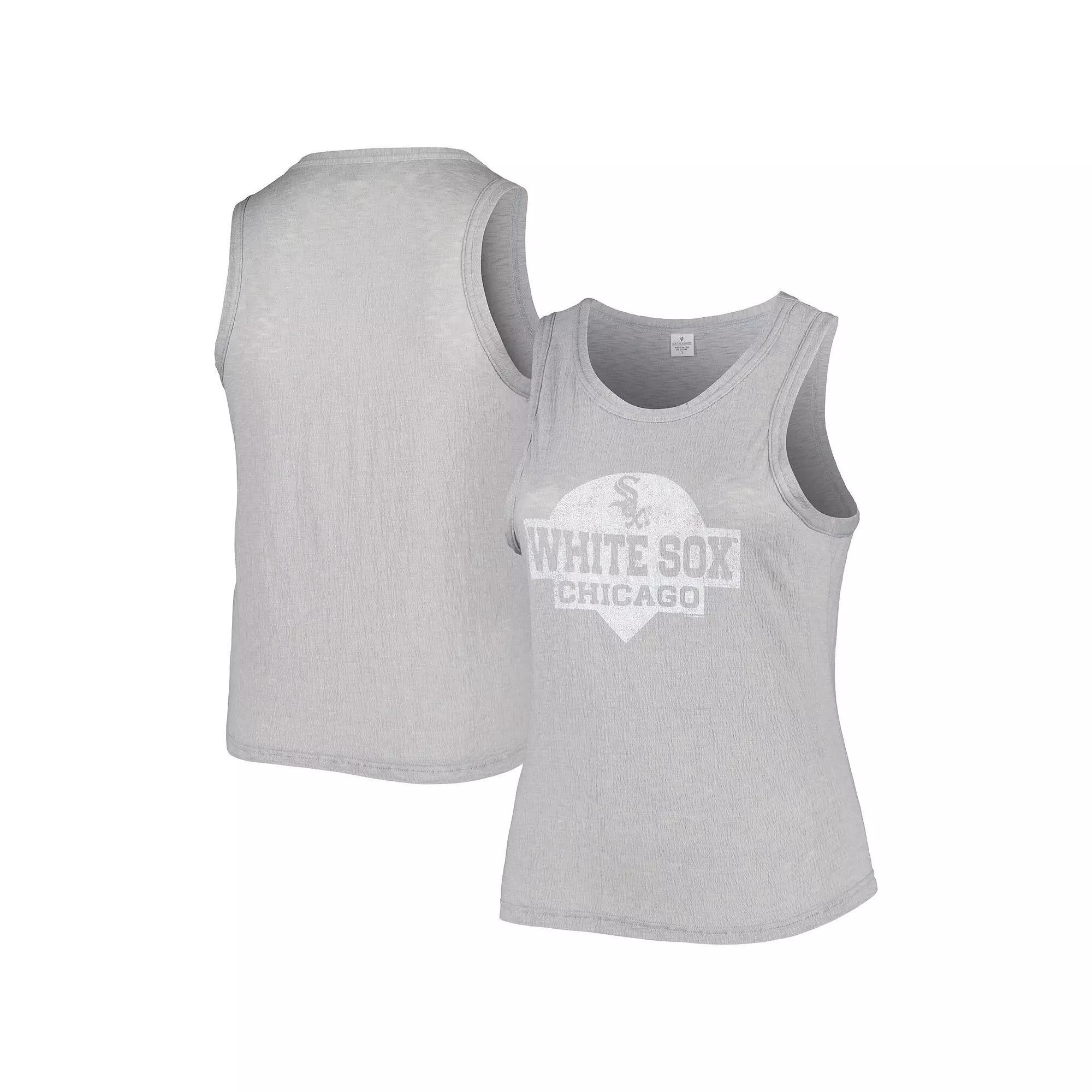 Women's Soft as a Grape Gray Chicago White Sox Plus Size High Neck Tri-Blend Tank Top, Size: 2XL, Grey Product Image