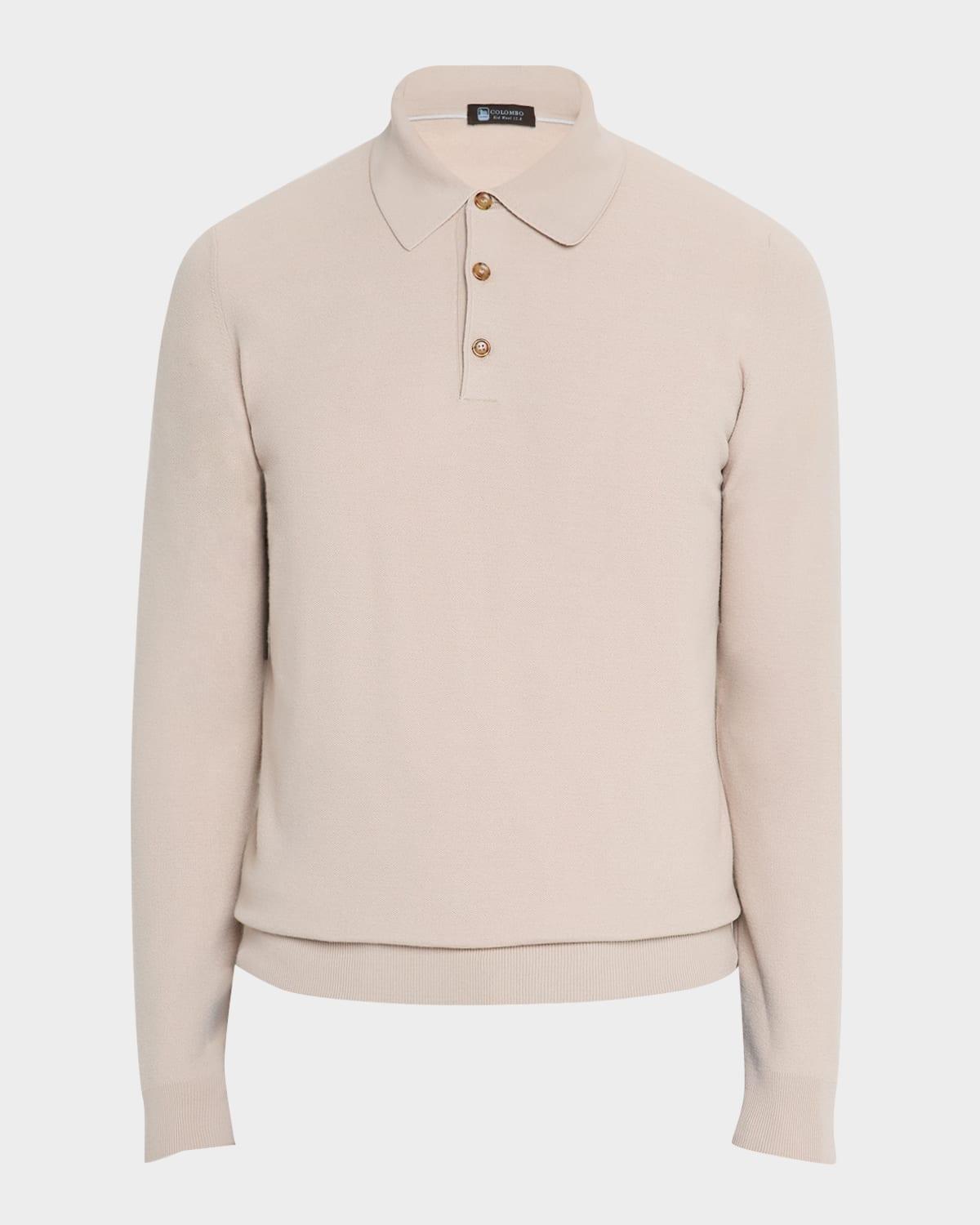Mens Kid Wool Polo Sweater Product Image