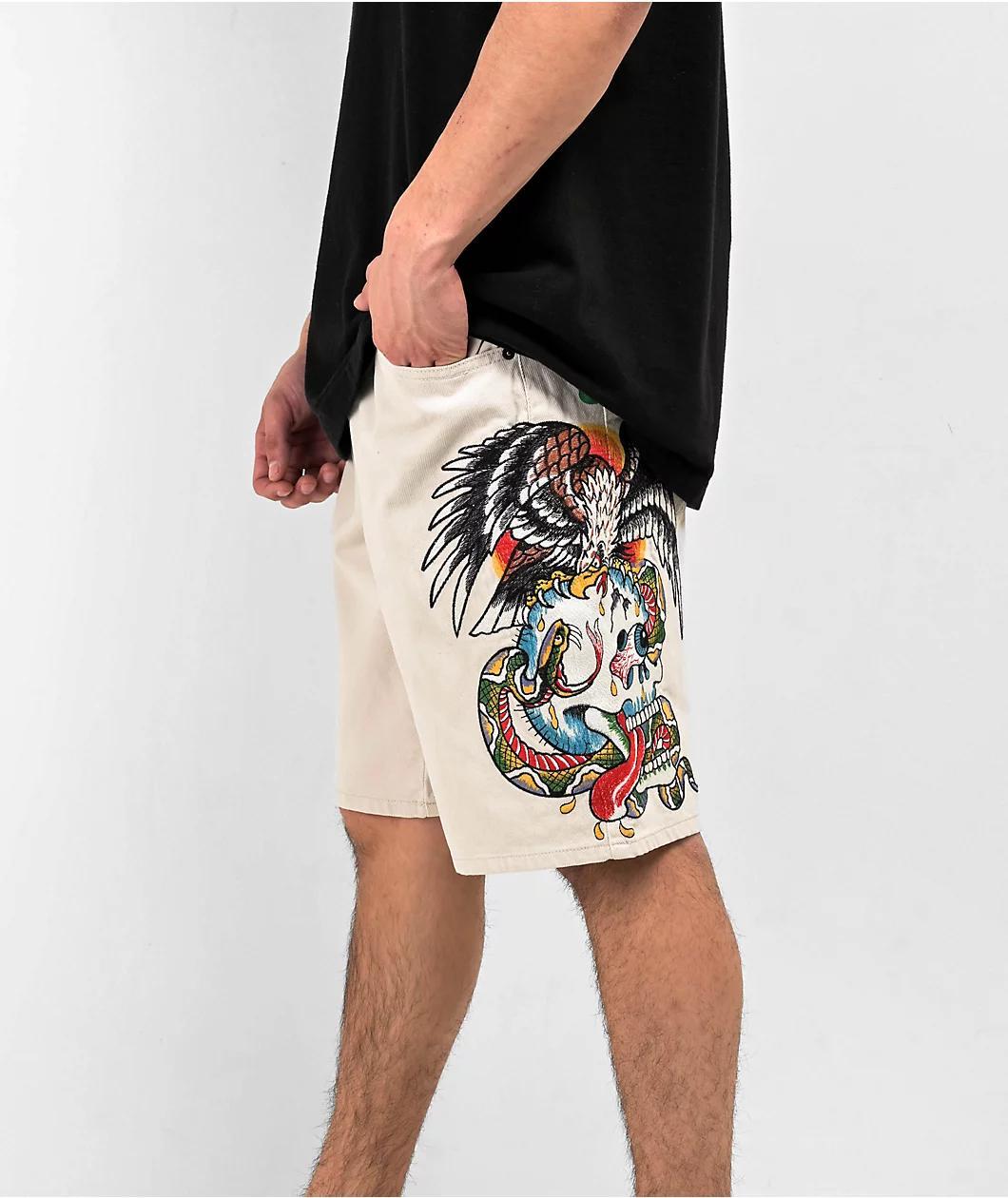 Ed Hardy Battle White Shorts Product Image
