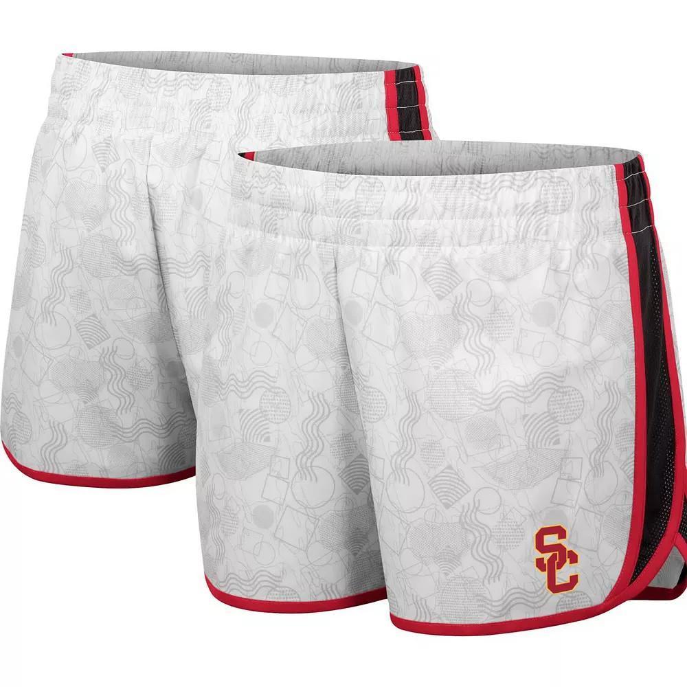 Women's Colosseum White/Black USC Trojans The Plastics Geo Print Shorts, Size: Large Product Image