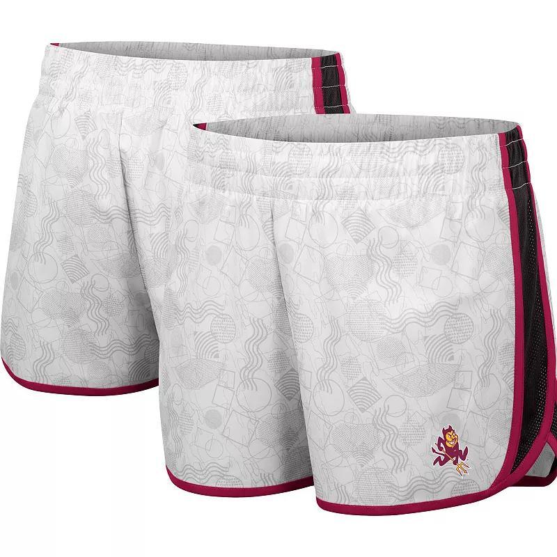 Women's Colosseum White/Black Oregon Ducks The Plastics Geo Print Shorts, Size: Medium Product Image