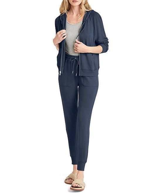 Splendid Knit Crew Neck Long Sleeve Hoodie Zip Up Jacket Product Image