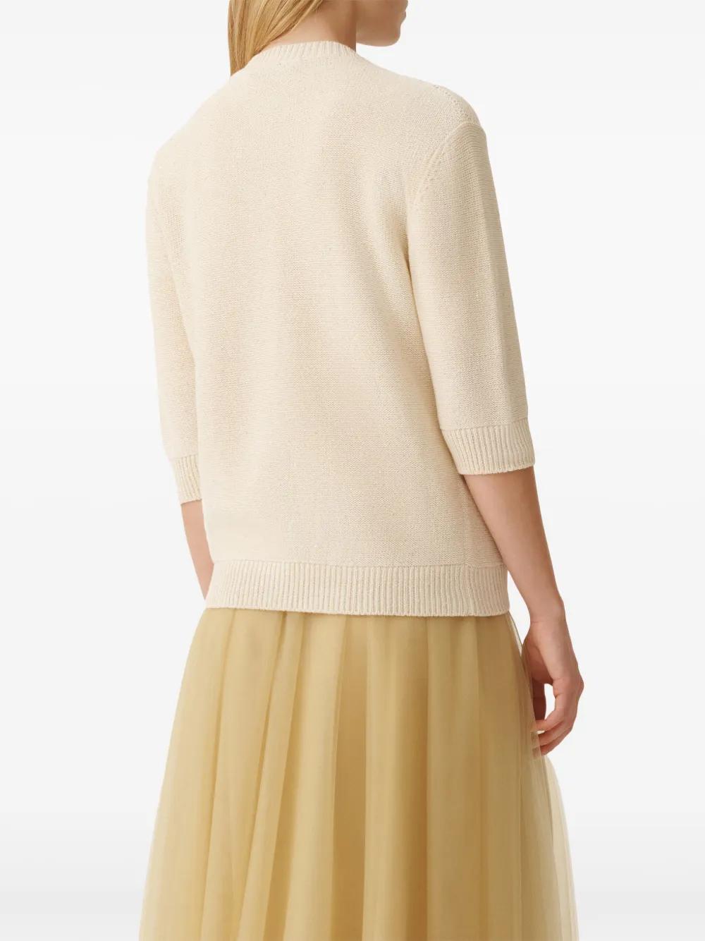 FABIANA FILIPPI Three-quarter-sleeved Cardigan In White Product Image