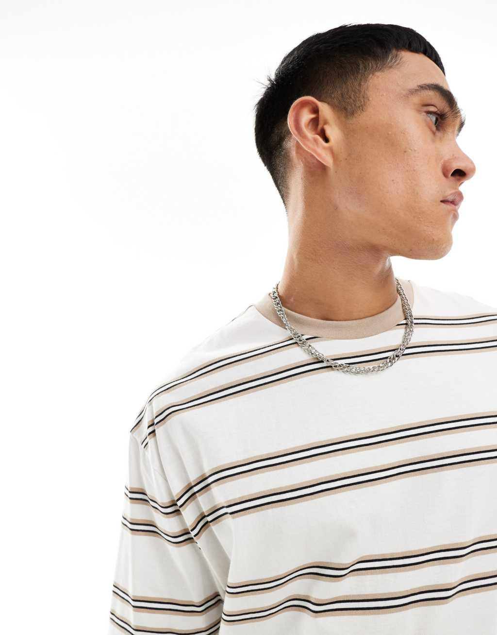 ASOS DESIGN oversized t-shirt in stripe Product Image