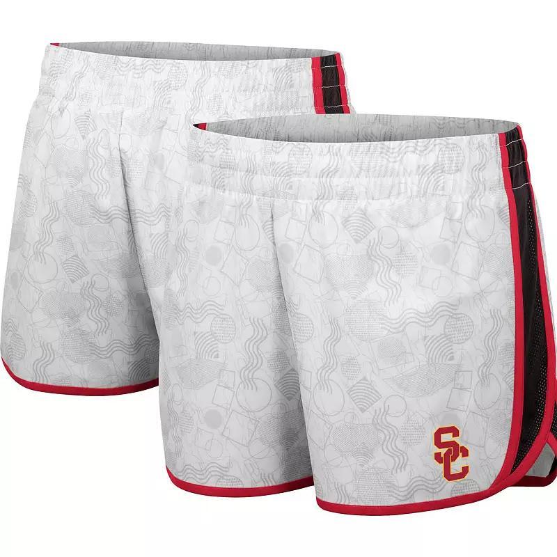 Women's Colosseum White/Black USC Trojans The Plastics Geo Print Shorts, Size: Large Product Image