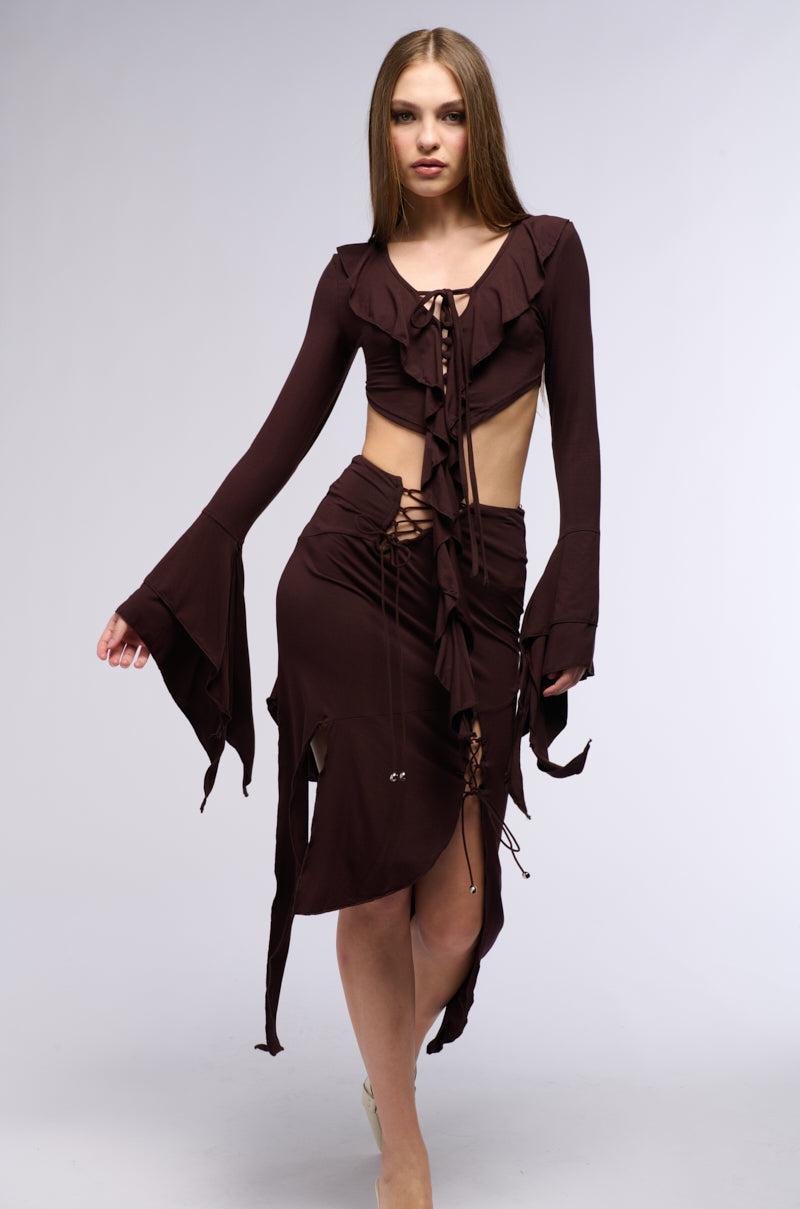 GEMMA RUFFLED MIDI SKIRT Product Image