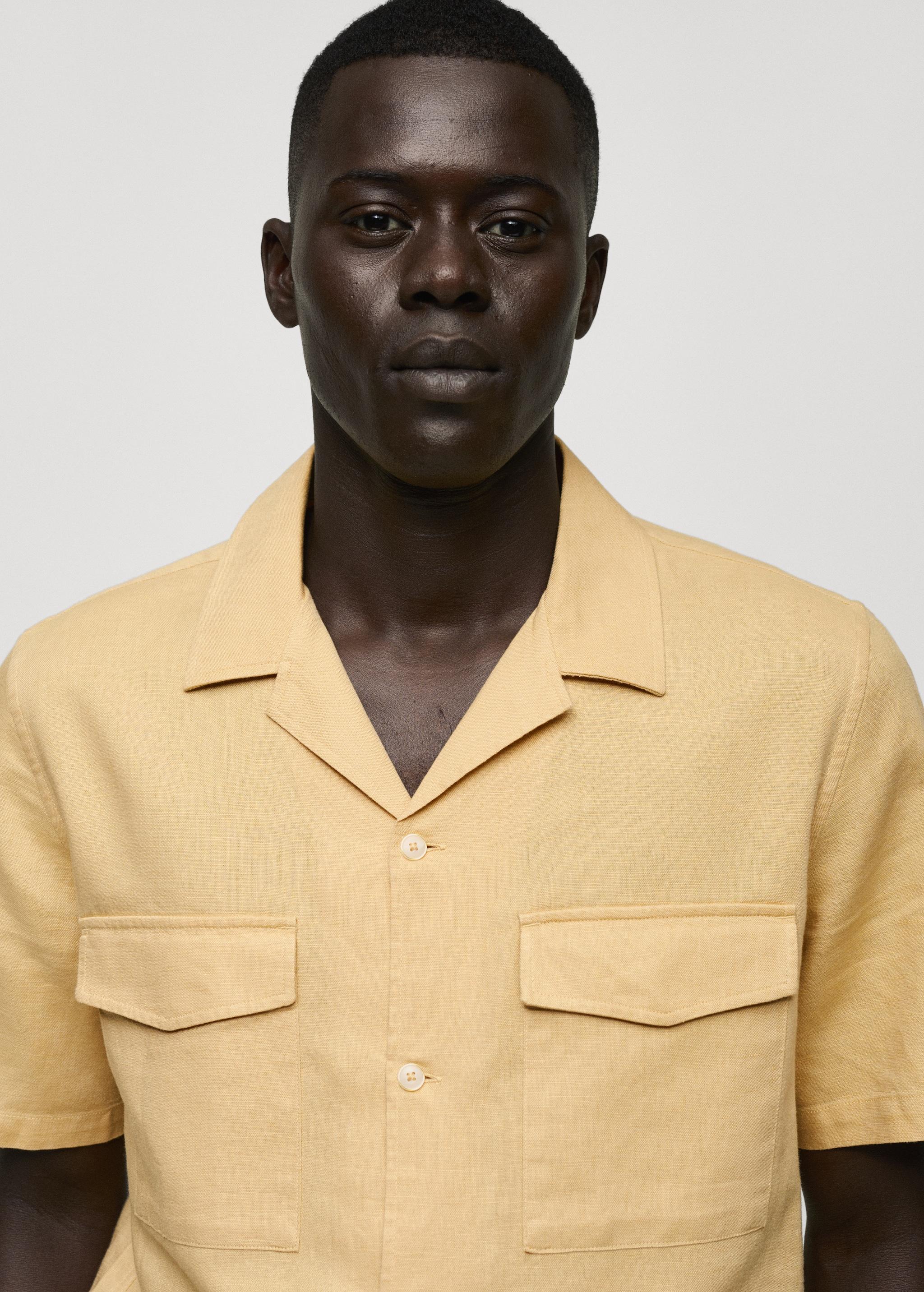 Regular-fit linen cotton shirt - Men | MANGO USA Product Image