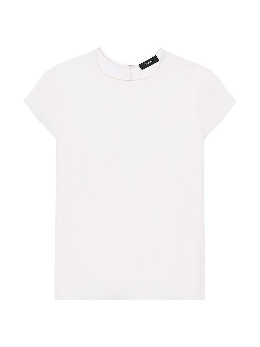 Womens Cap Sleeve Silk T-Shirt Product Image