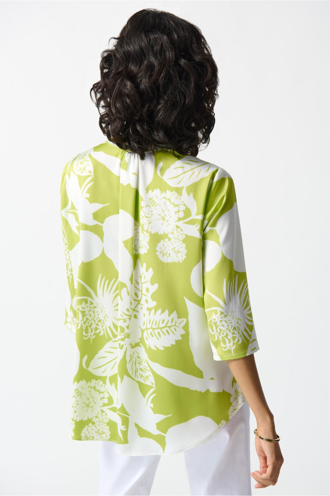 Satin Tropical Print Top Product Image