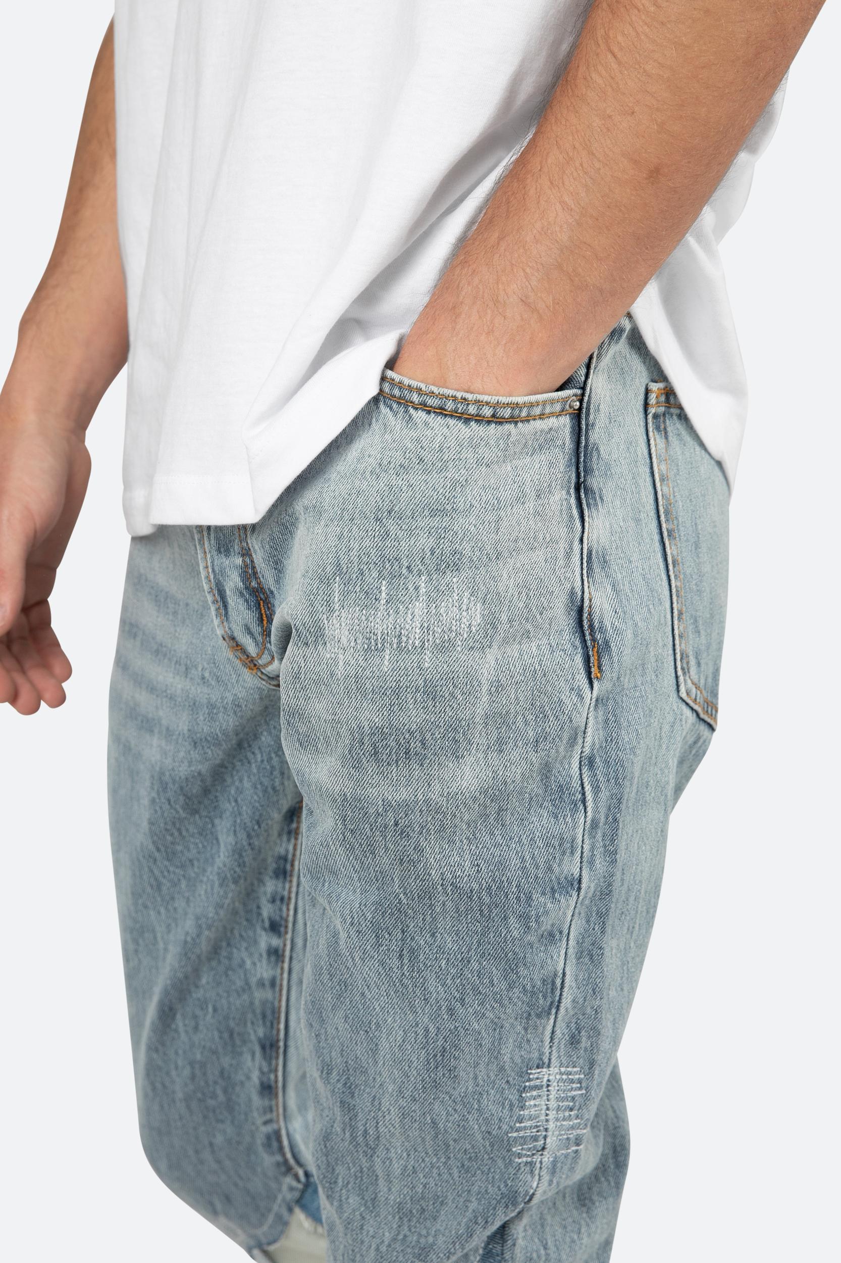 B424 Patch Flare Denim - Blue Product Image