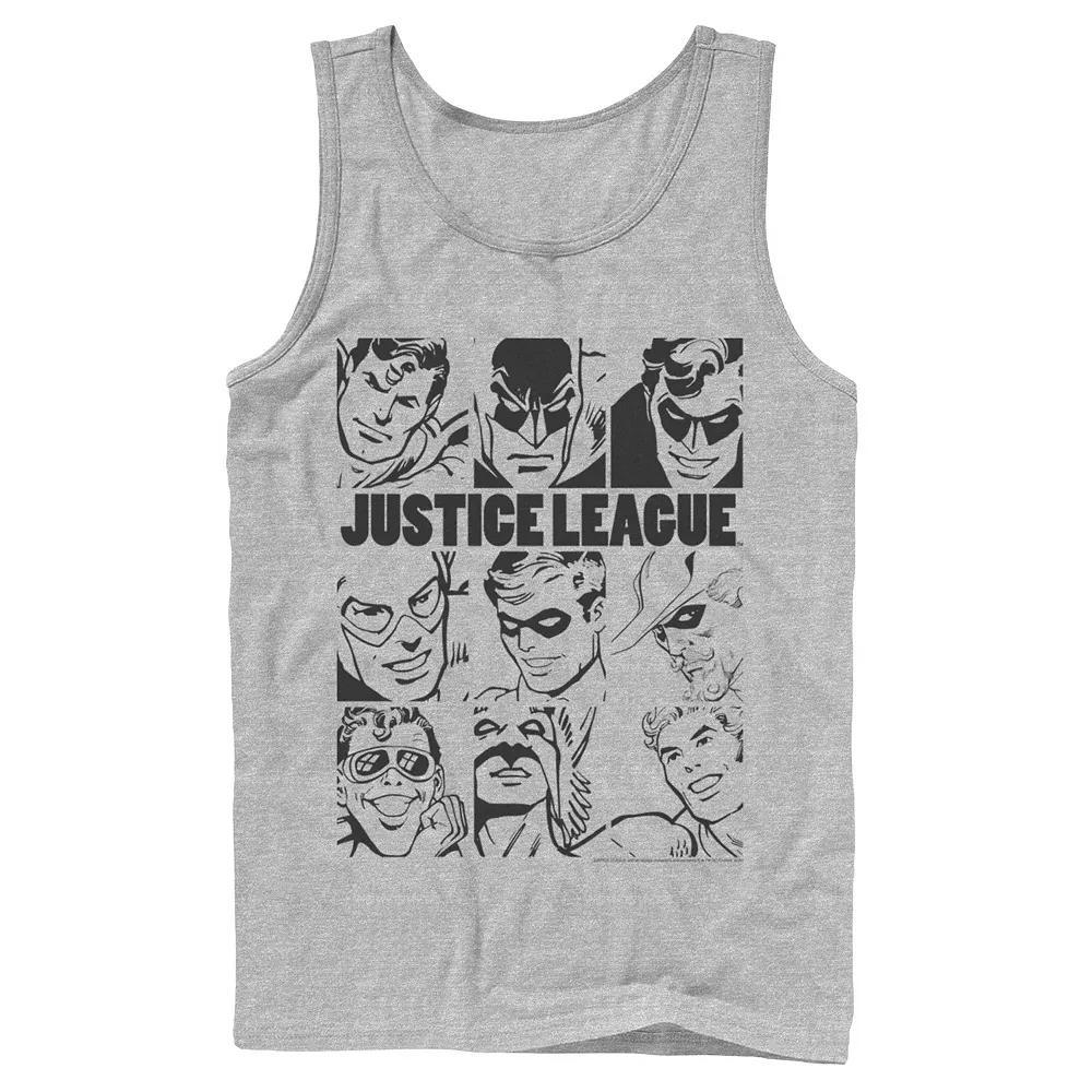 Mens DC Comics Justice League Group Shot Panel Poster Tank Top Athletic Grey Product Image