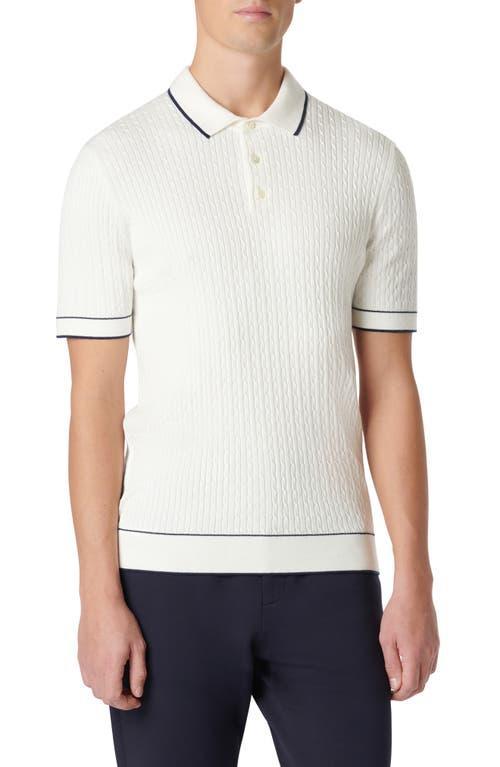 Men's Cable-Knit Polo Sweater Product Image