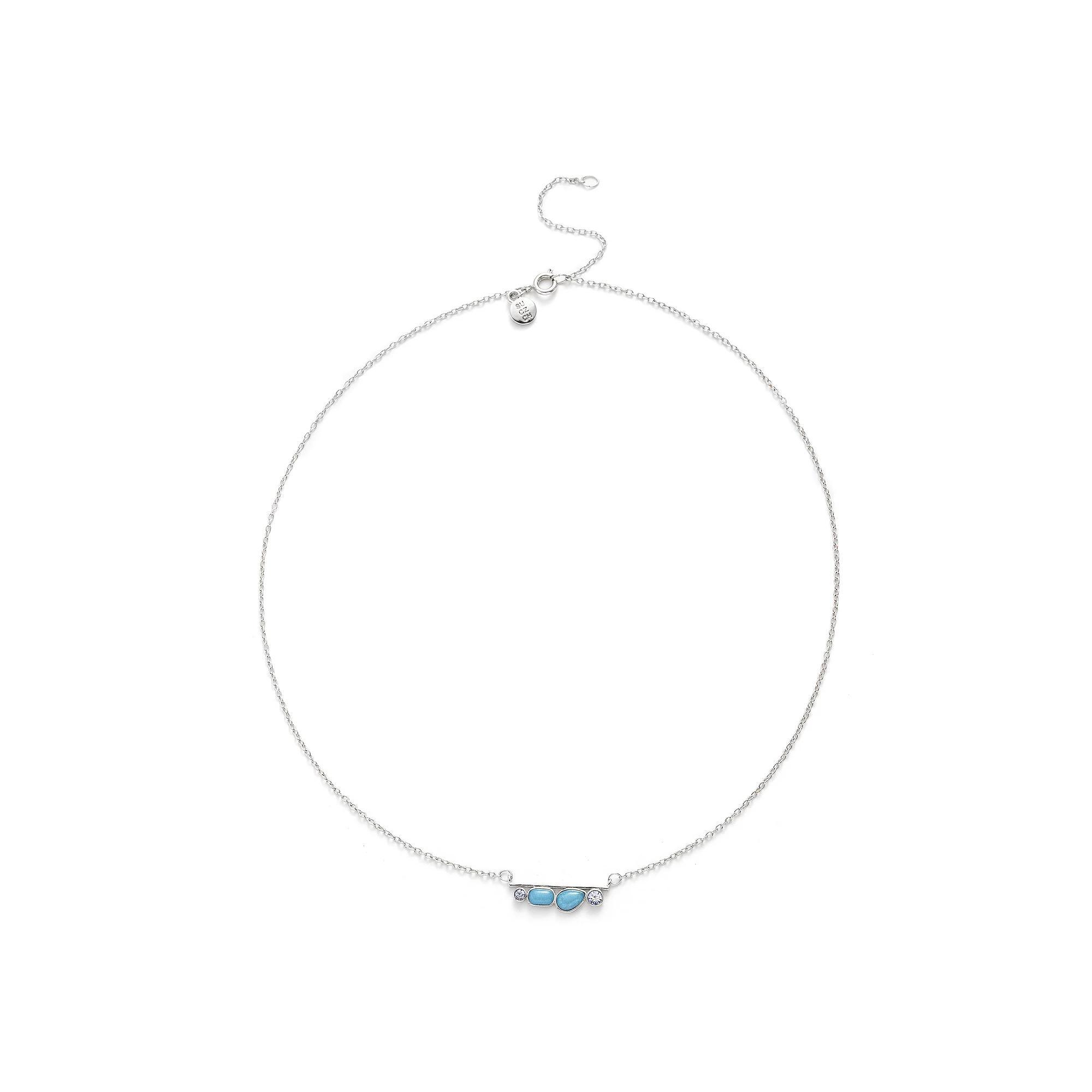 Power of Color Blue Topaz & Cubic Zirconia Necklace, Womens Silver Tone Blue Product Image