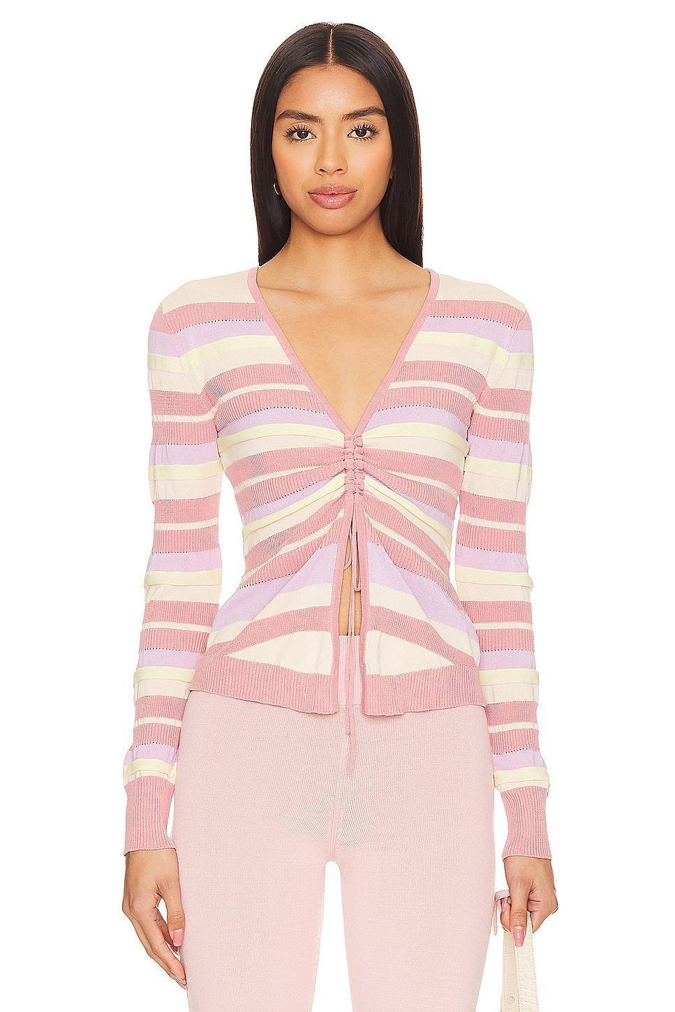 Lovers and Friends Kit Striped Sweater in Pink & Lilac Multi Product Image