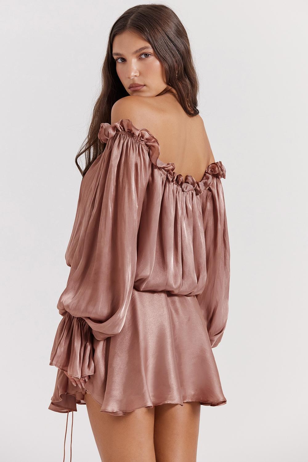Chaya Hazelnut Off Shoulder Dress Product Image