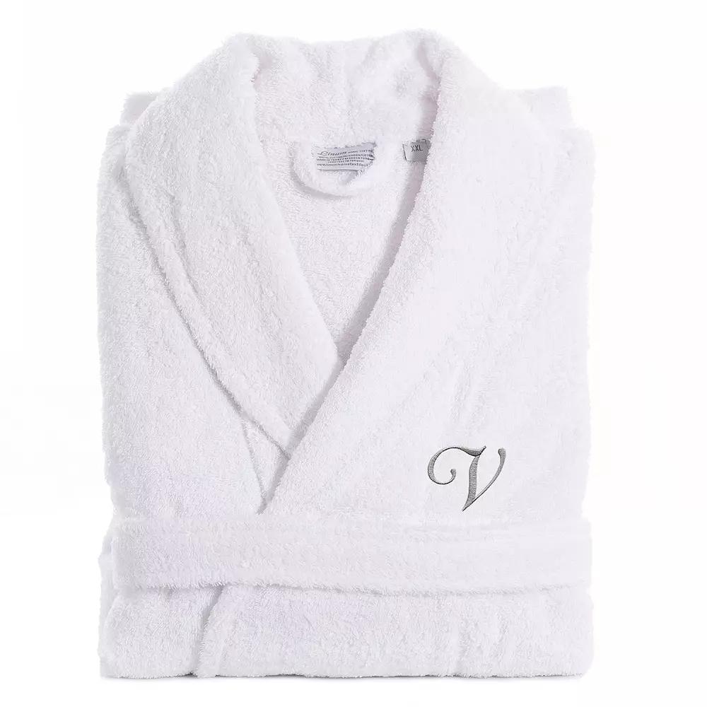 Linum Home Textiles Turkish Cotton Personalized Unisex Tie Front Terry Bathrobe, Men's, Size: Small/Medium, V Product Image