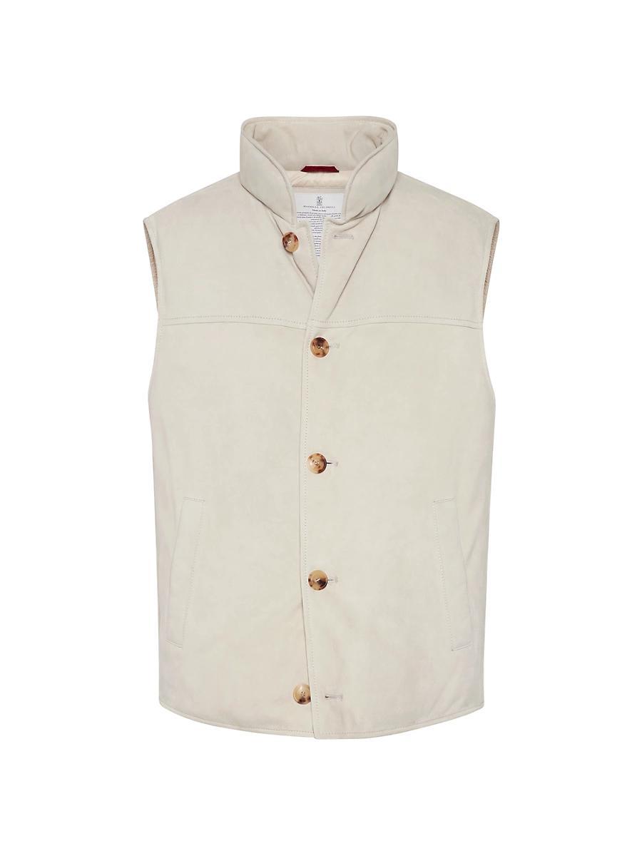 Mens Suede Down Vest Product Image