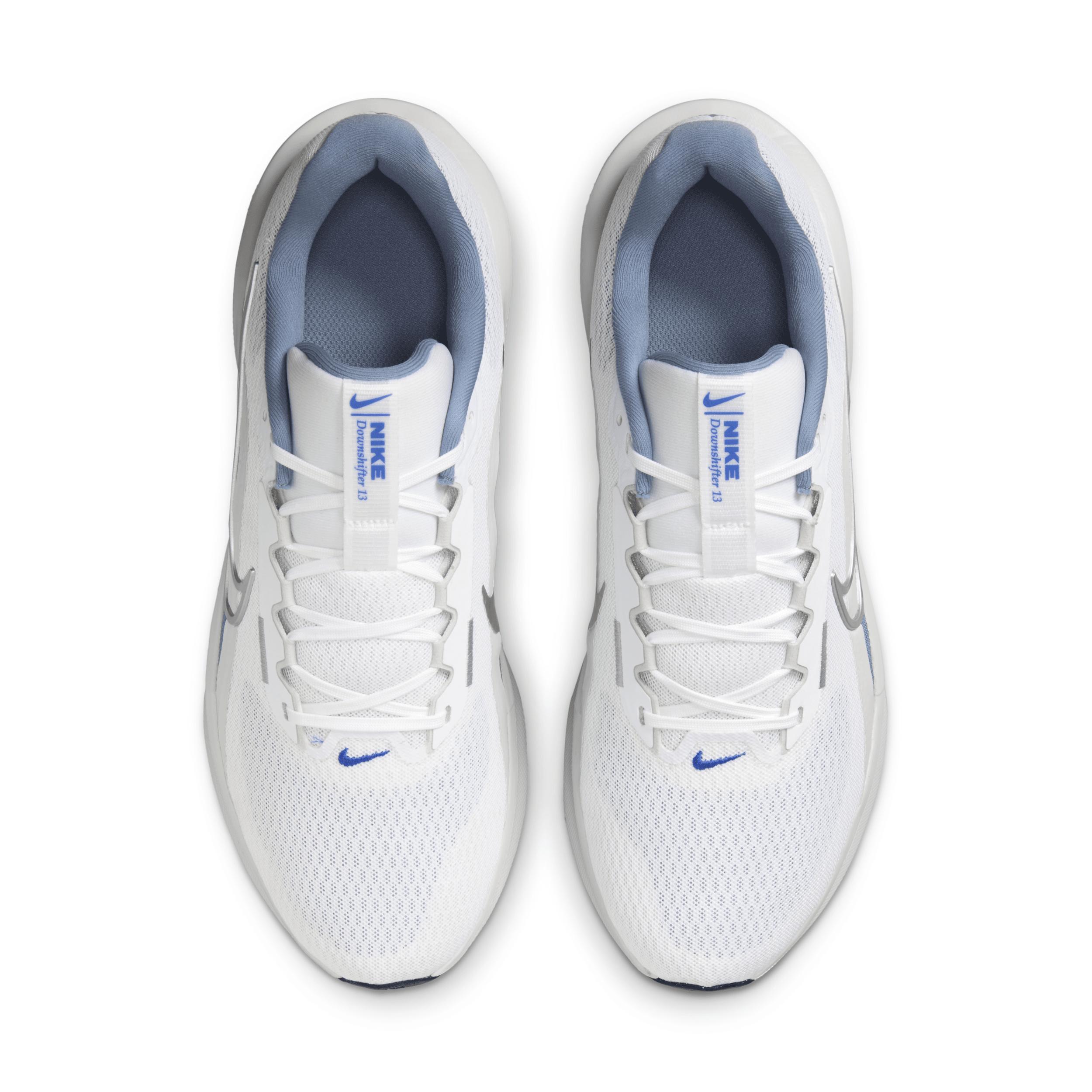Nike Downshifter 13 Men's Road Running Shoes, Size: 15, White Grey Silver Product Image