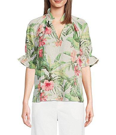 Tommy Bahama Daybreak Hibiscus Linen Top Product Image