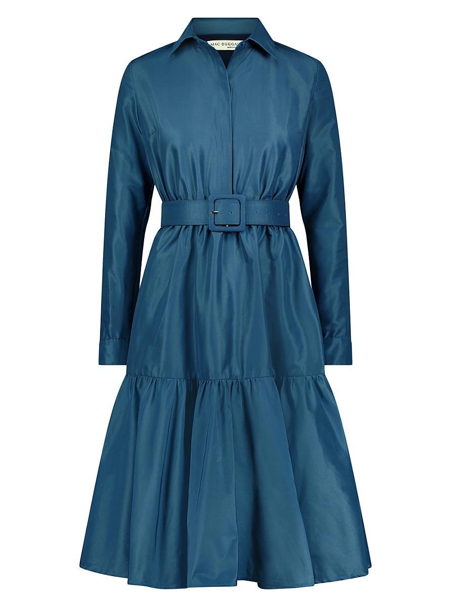 Womens Faille Belted A-Line Shirtdress Product Image