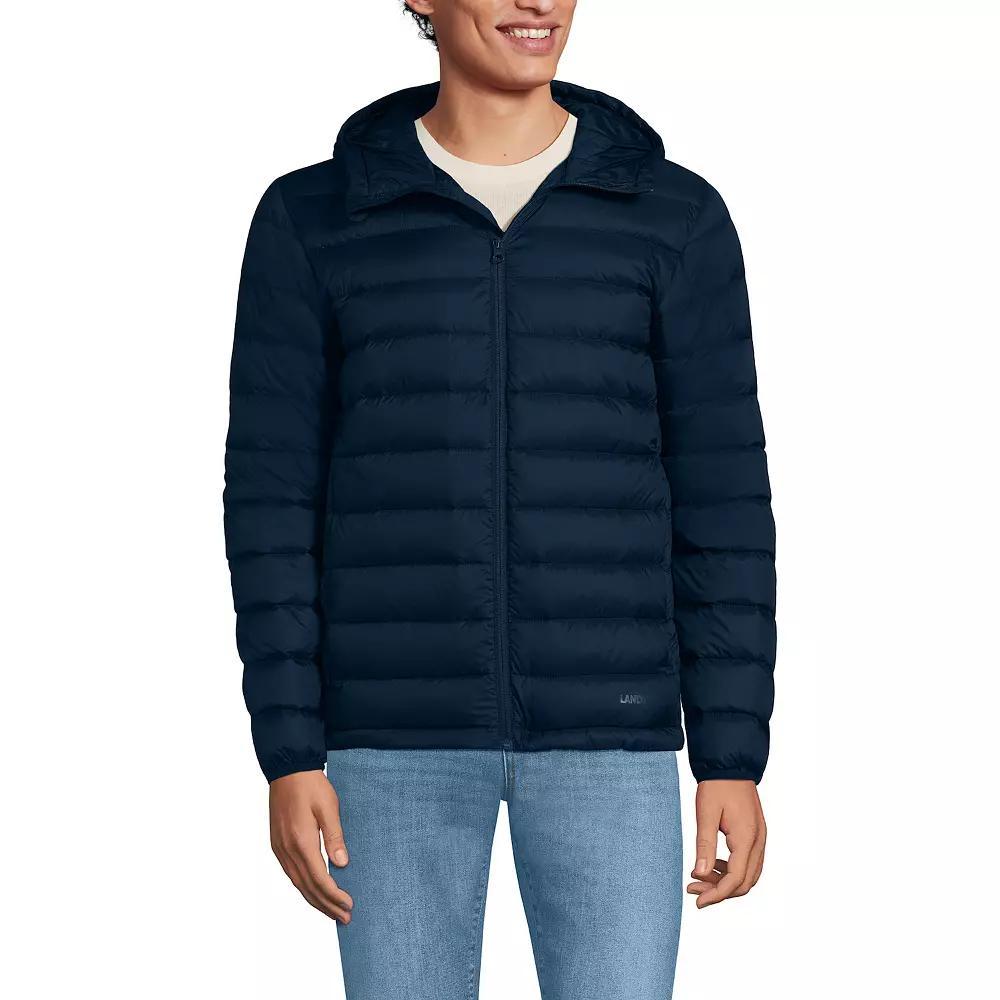 Men's Lands' End Hooded Wanderweight Down Jacket, Size: XXL, Radiant Blue Product Image