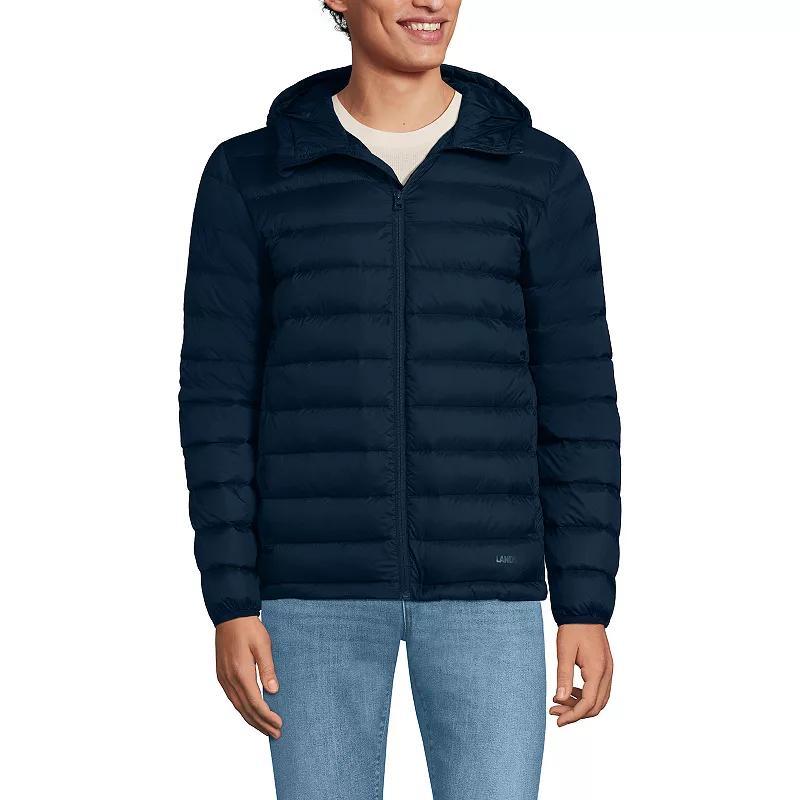 Men's Lands' End Hooded Wanderweight Down Jacket, Size: XXL, Radiant Blue Product Image
