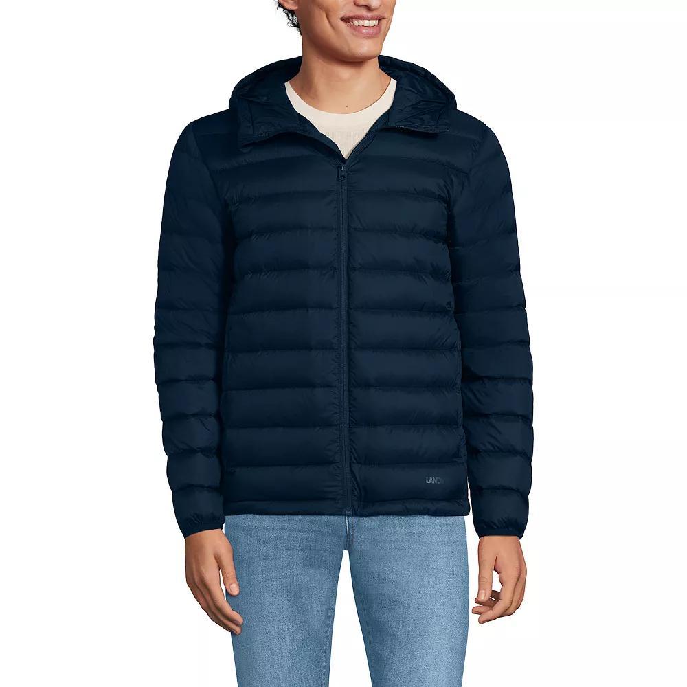 Men's Lands' End Hooded Wanderweight Down Jacket, Size: XXL, Radiant Blue Product Image