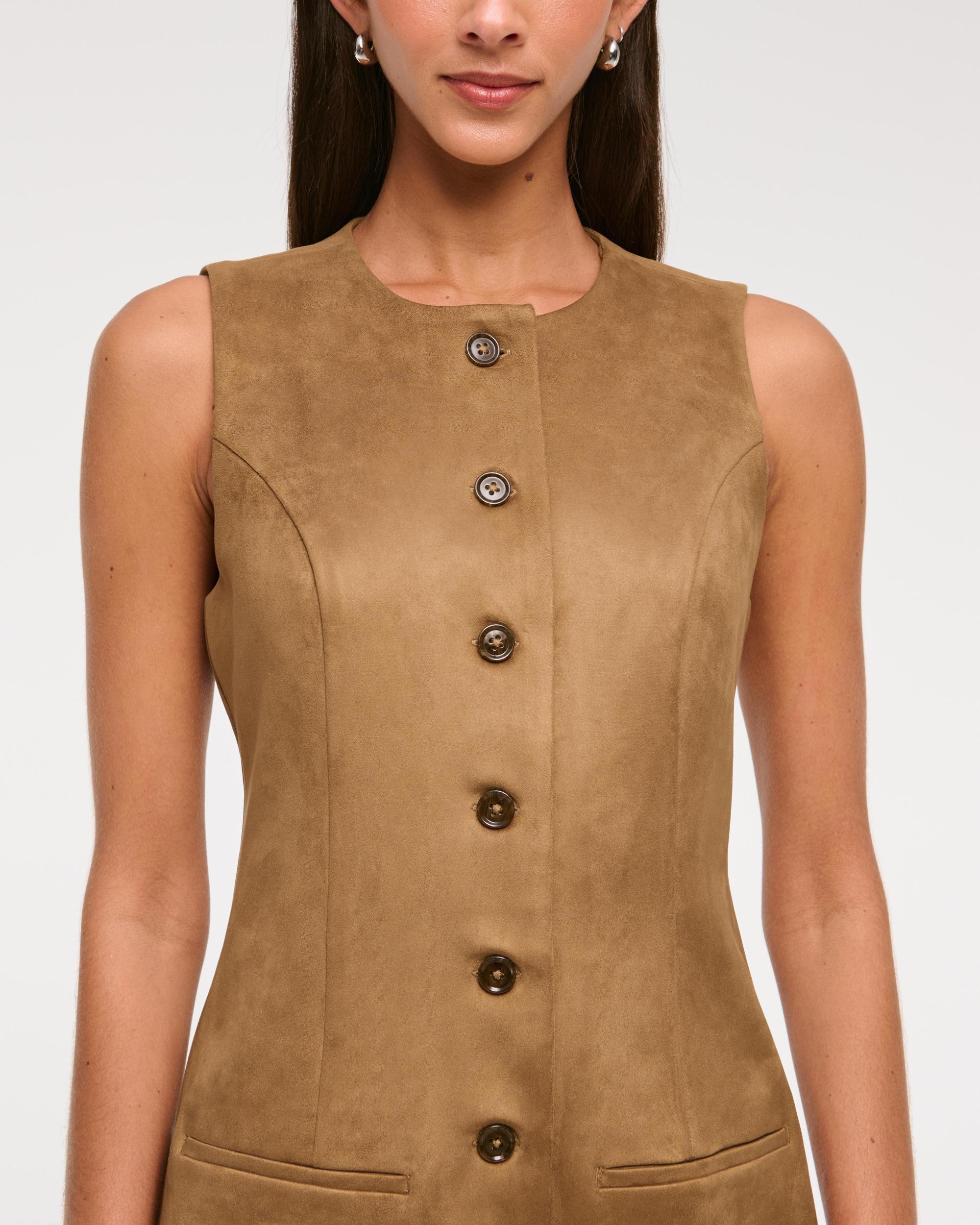 The A&F Mara Vegan Suede Mini Dress Product Image