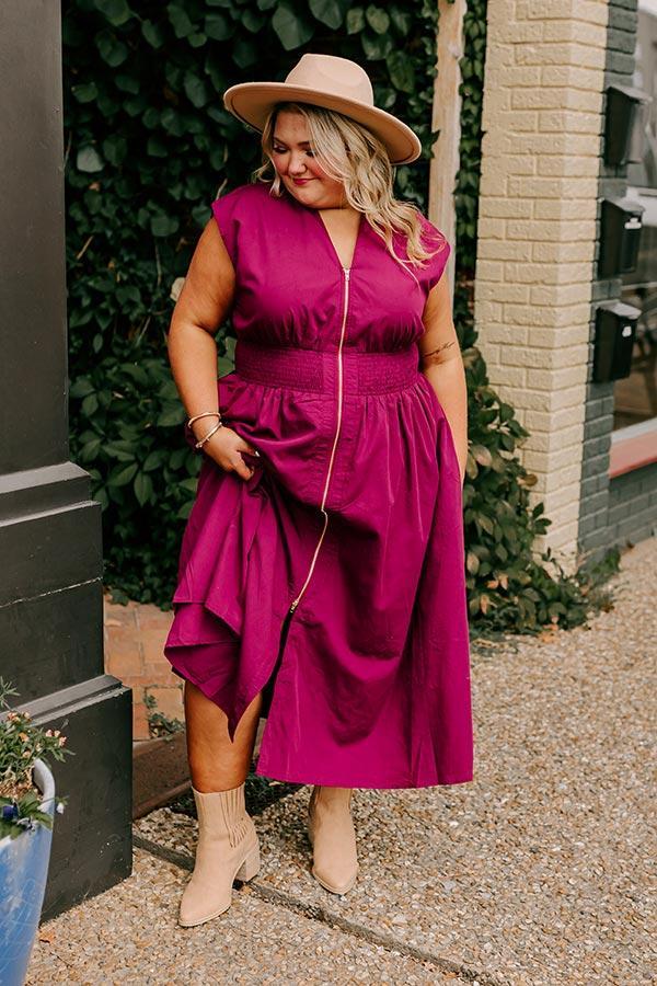 Chic Ensemble Midi Dress in Wine Curves Product Image
