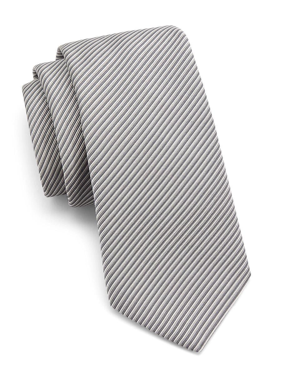 Mens Micro-Stripe Silk and Cotton Tie Product Image