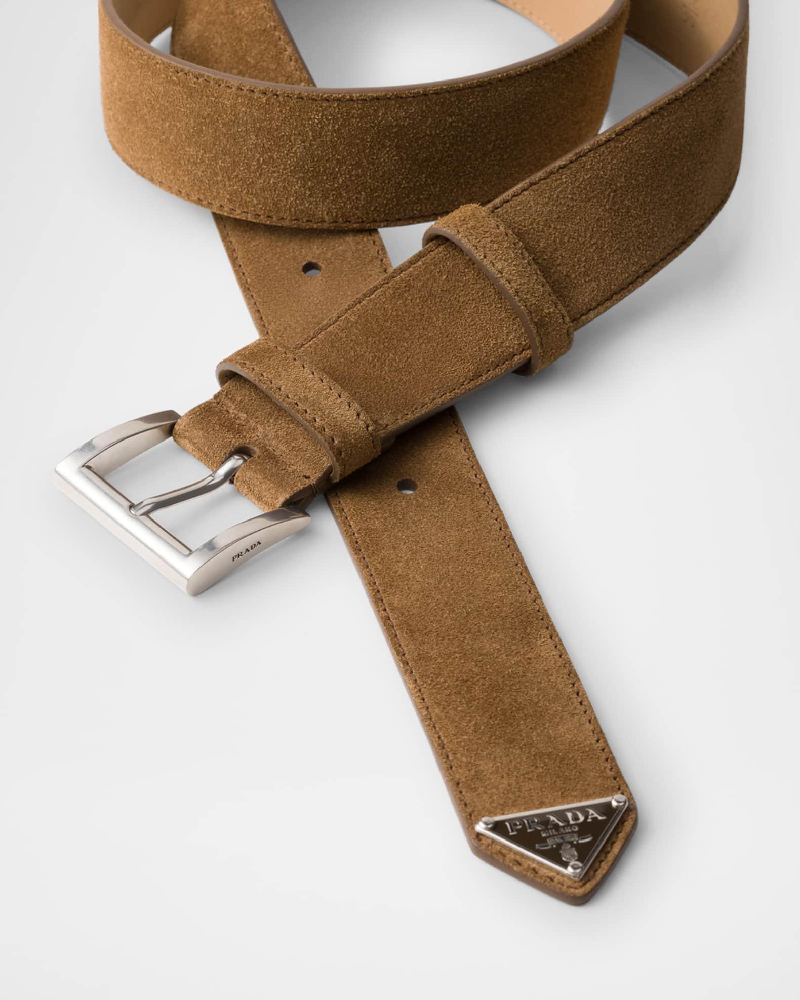 Men's Triangle Logo Suede Belt Product Image
