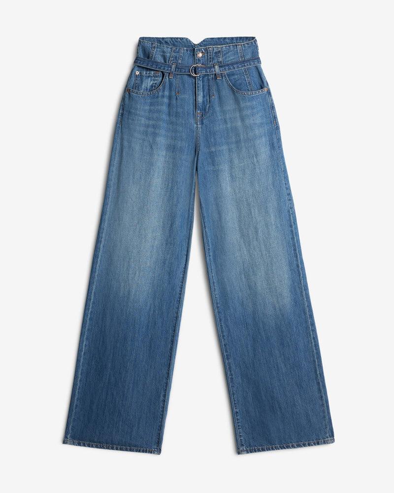 Indigo Linen Belted Wide Leg Product Image