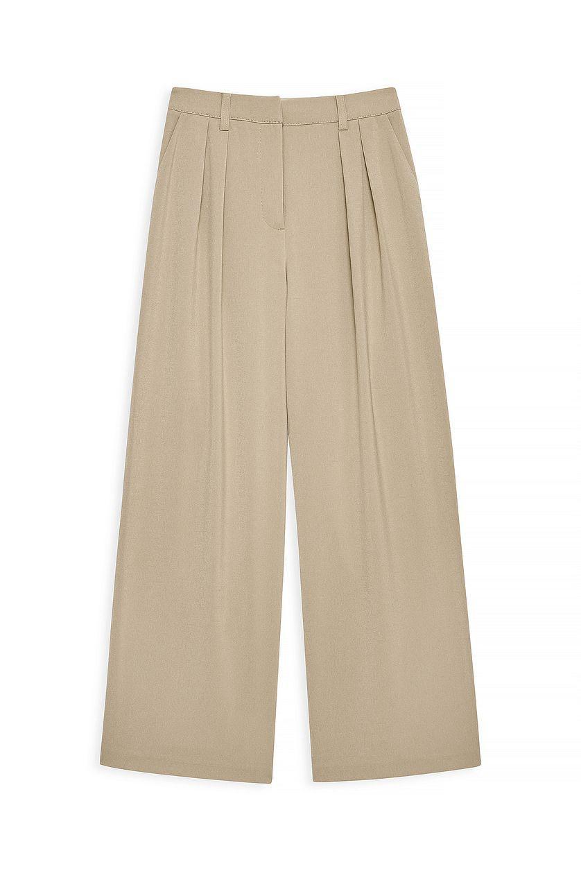 Wide Leg High Waist Suit Pants Product Image