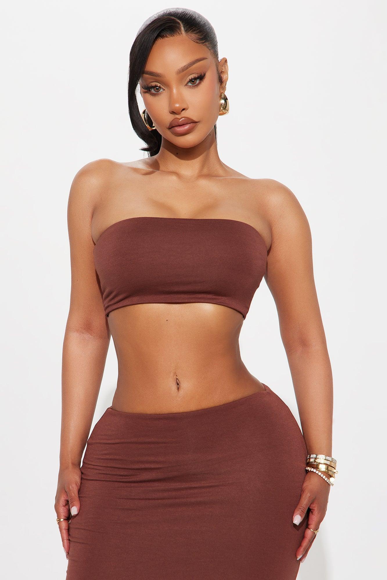 Another Time Double Lined Skirt Set - Chocolate Product Image