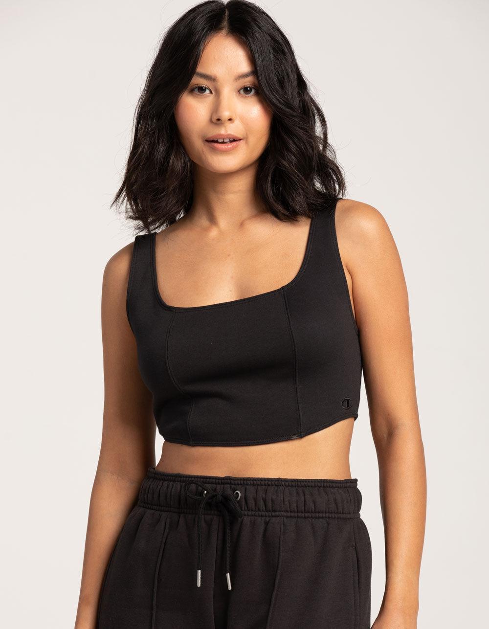 CHAMPION Corset Fleece Womens Top - BLACK Product Image