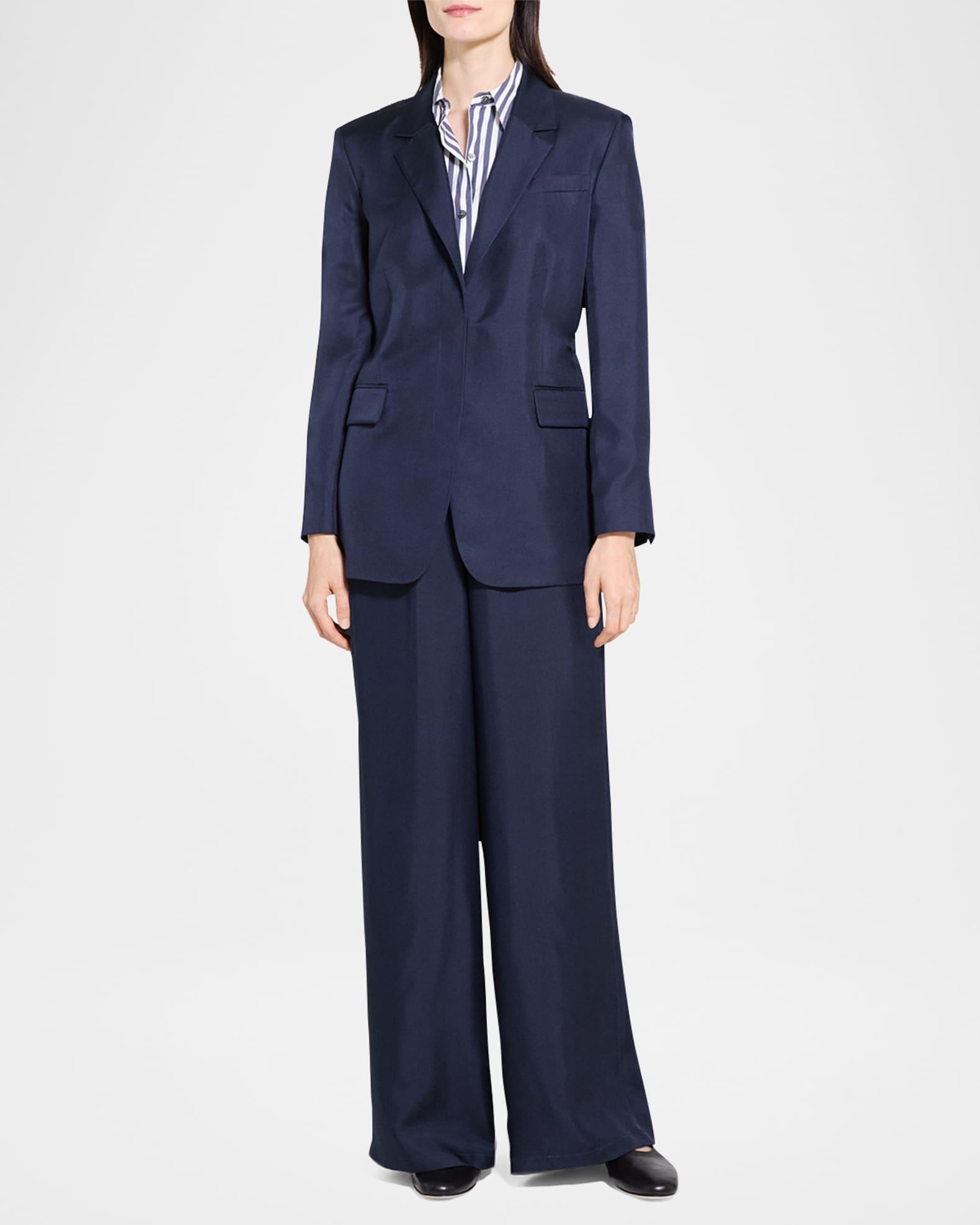 Relaxed Silk Cinch Blazer Product Image