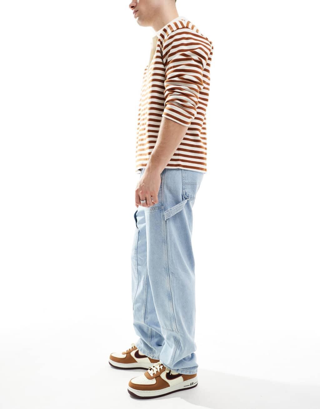 Jack & Jones Eddie loose painter jean in light blue wash Product Image