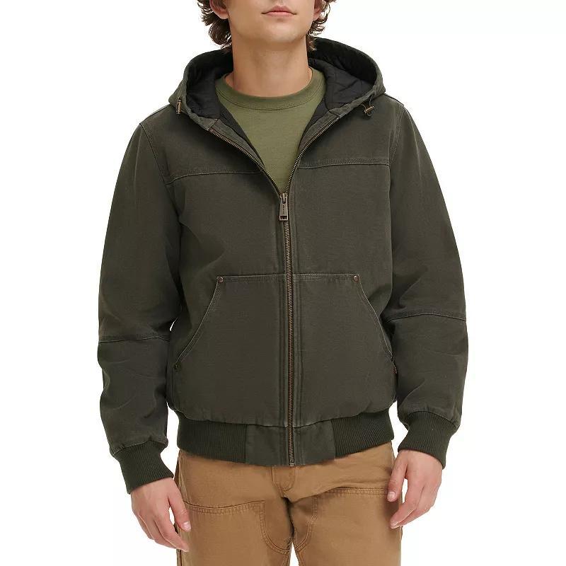 Mens Levis Cotton Hooded Workwear Bomber Jacket Green Product Image