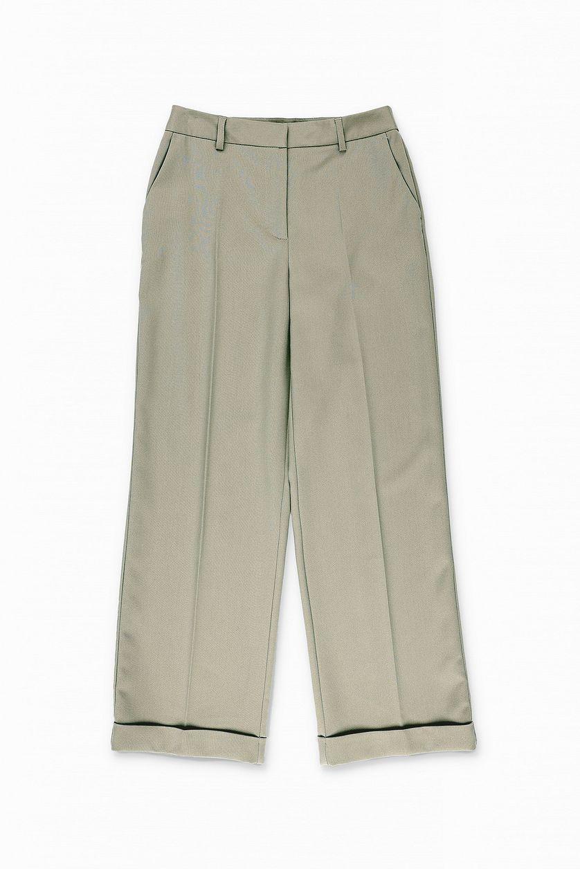 Fold Up Mid Waist Pants Product Image