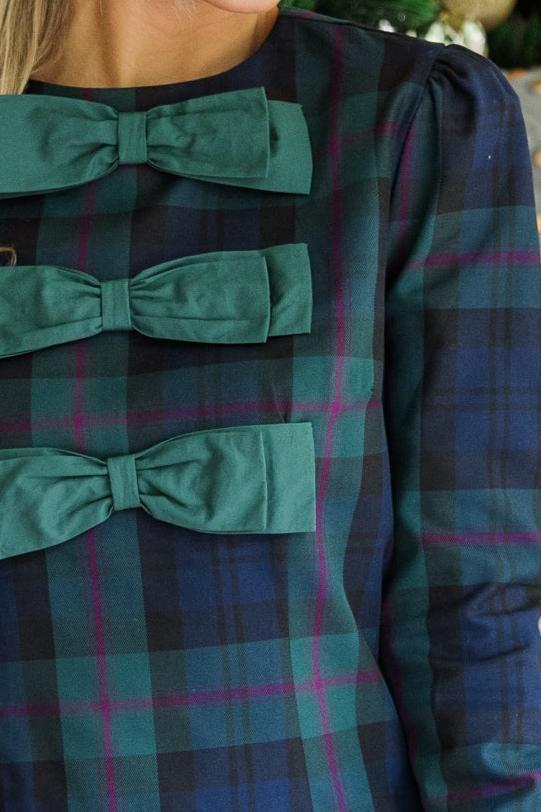 Warmest Wishes Navy Blue Plaid Dress Female Product Image