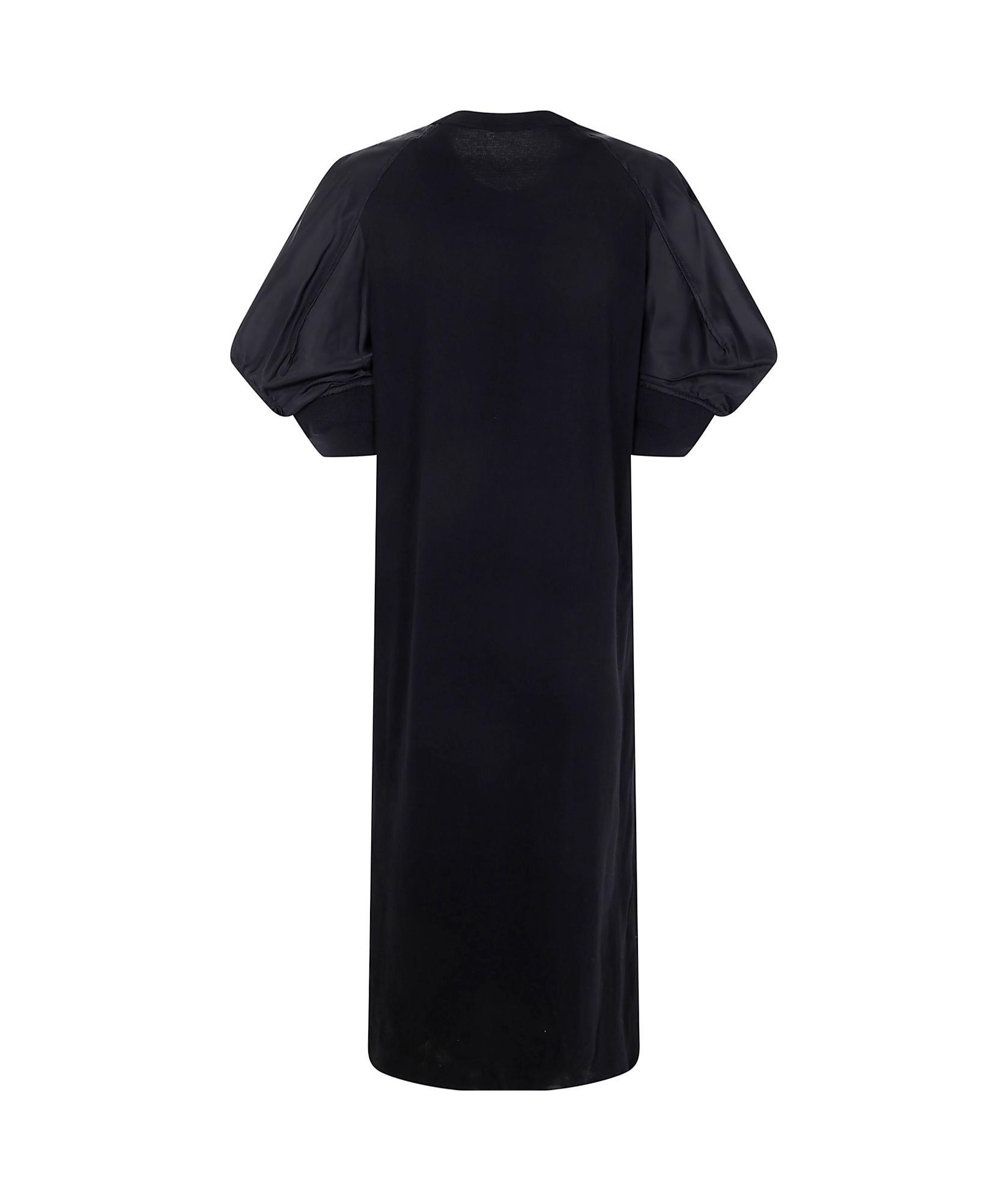 SACAI Shell-trimmed Cotton-jersey Midi Dress In Black Product Image