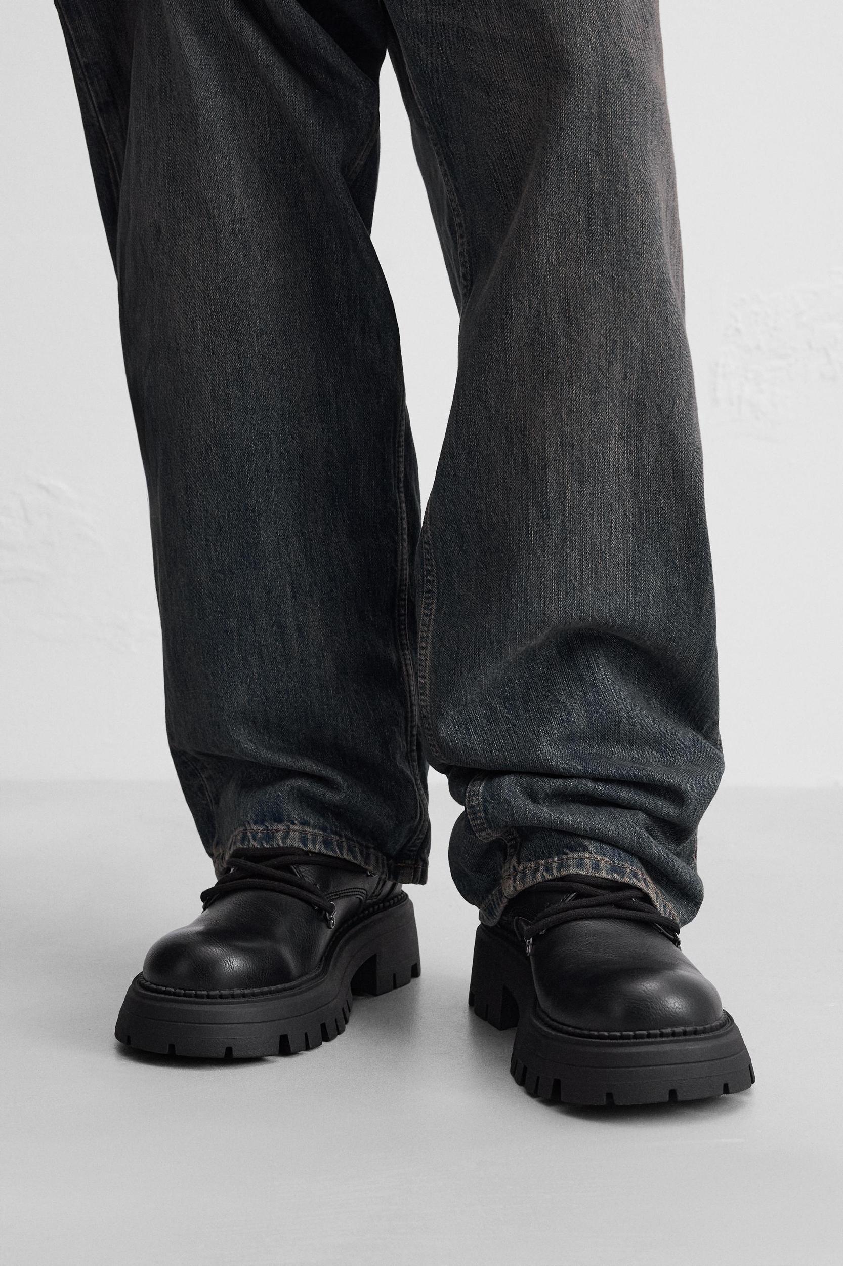THICK-SOLED LACE-UP BOOTS Product Image
