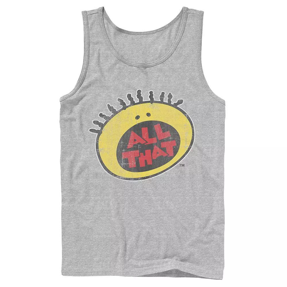 Men's Nickelodeon All That Classic Vintage Face Logo Title Graphic Tank Top, Size: Large, Athletic Grey Product Image