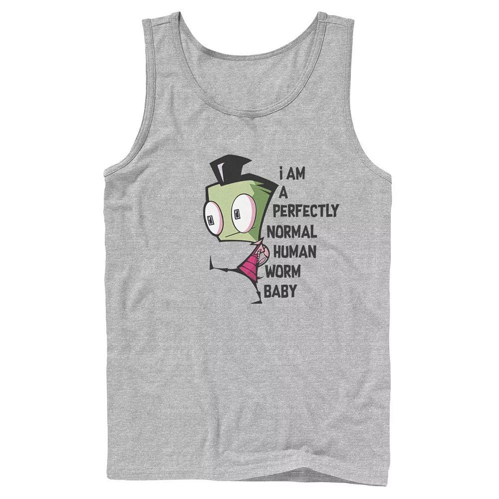 Men's Nickelodeon Invader Zim And Gir Watercolor Portrait Logo Graphic Tank Top, Size: Large, Athletic Grey Product Image
