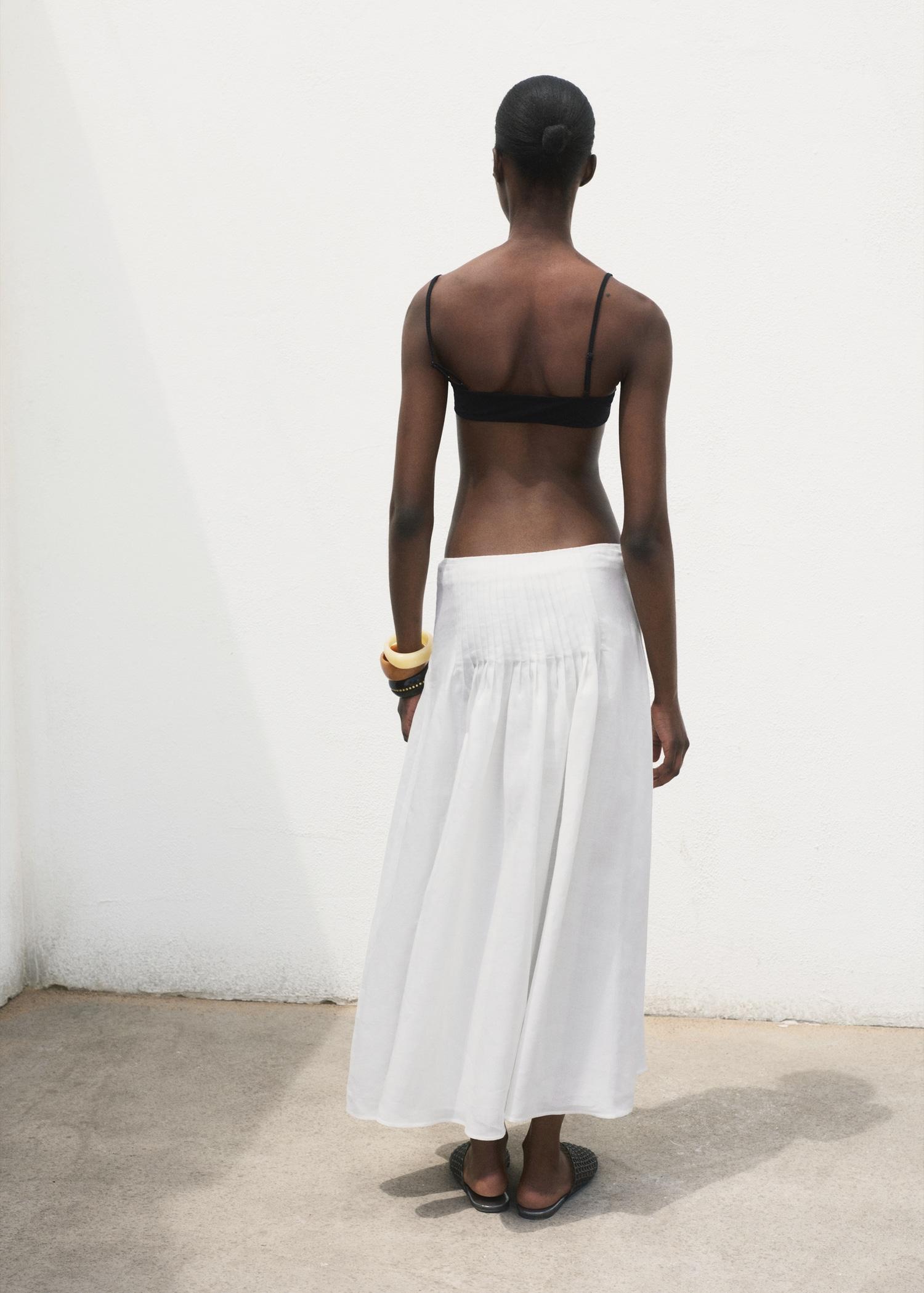 Ramie pleated skirt - Women | MANGO USA Product Image