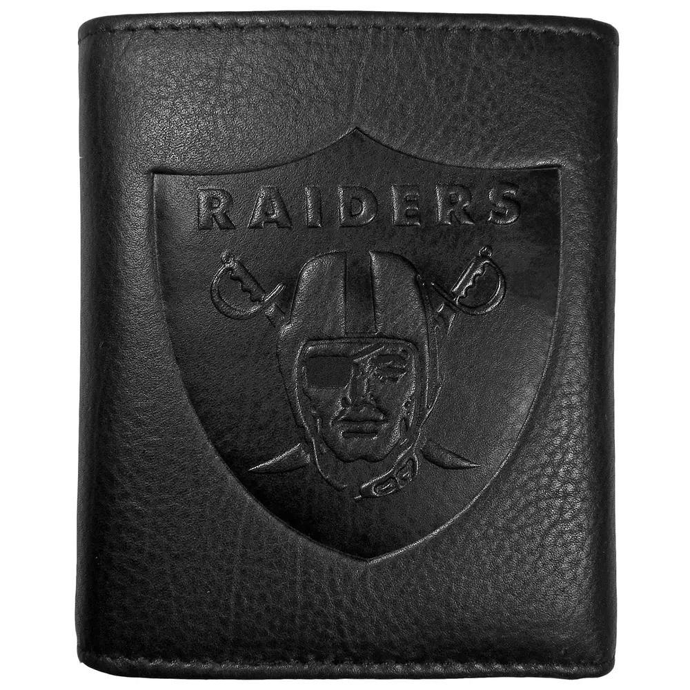 Men's Las Vegas Raiders Embossed Leather Tri-Fold Wallet, Lvr Black Product Image