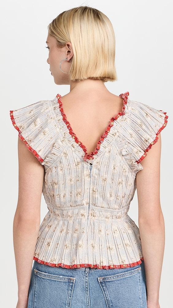Sea Tima Flutter Sleeve V-Neck Top | Shopbop Product Image