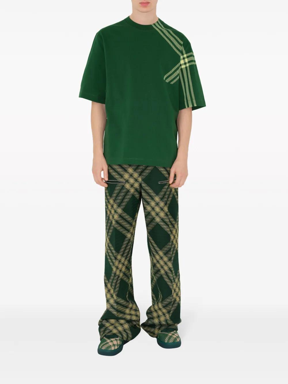 check-print cotton T-shirt  Product Image